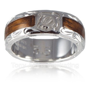 Honu Koa Wood Ring