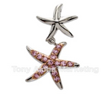 2 Starfish Pendant Top w/CZ