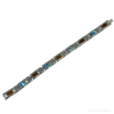 Koa Wood& Abalone Tungsten Bracelet