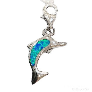 Blue Opal Dolphin Charm