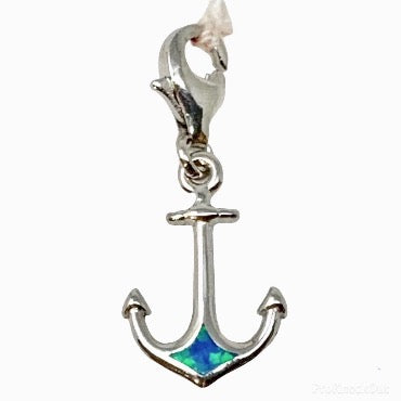 Blue Opal Anchor Charm