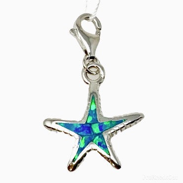 Blue Opal Starfish Charm