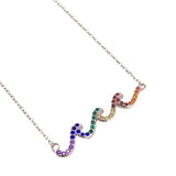 Wave Rainbow CZ Necklace